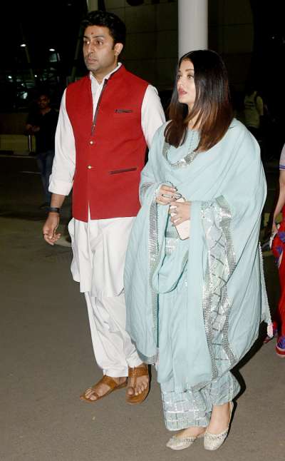 Bollywood power couple Abhishek and Aishwarya Rai Bachchan returned from Manglore and looked picture perfect