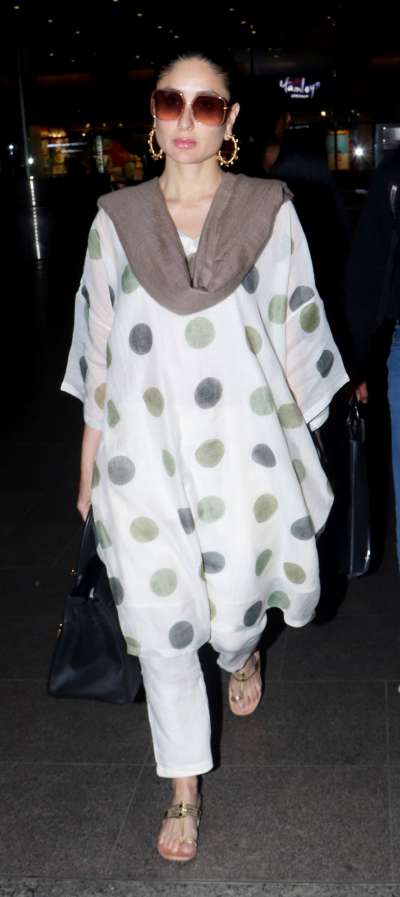 Kareena Kapoor Khan looked like a diva in her polka dots outfit as she gets clicked at the airport