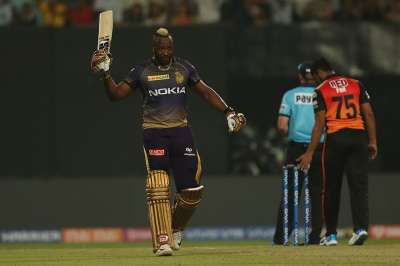 Andre Russell smashed an explosive 49 to spoil David Warner's scintillating IPL comeback as KKR pulled off a dramatic six-wicket win over SRH.