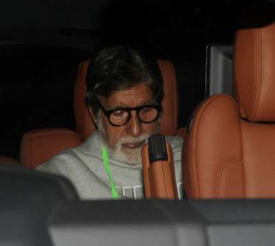 Bollywood superstar Amitabh Bachchan attended the special screening of his upcoming film Badla
