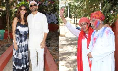 On the occasion of Holi, Shabana Azmi and Javed Akhtar held a close-knit party at their residence. Their kids Javed Akhtar and Zoya Akhtar arrived for Holi celebrations. While Zoya came alone, Farhan was accompanied by his girlfriend Shibani Dandekar.&amp;nbsp;