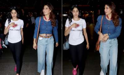 Janhvi Kapoor and Jacqueline Fernandez were spotted arriving together at Mumbai airport on Saturday.&amp;nbsp;
