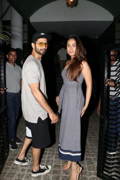 Shahid Kapoor and Mira Rajput were spotted together as they stepped out for dinner outside a popular eatery in Mumbai.