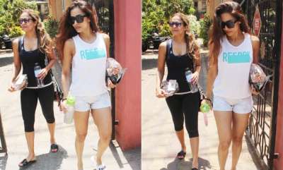 Arora sisters Malaika and Amrita were spotted coming out of the gym together on Tuesday.&amp;nbsp;