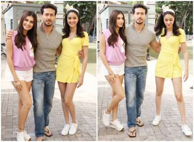 Dressed in vibrant colours, Tiger Shroff, Ananya Panday and Tara Sutaria stepped out to promote their film Student of the Year 2 ahead of its release tomorrow.
&amp;nbsp;