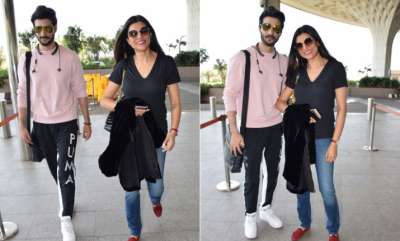 Former Miss Universe and Bollywood actress Sushmita Sen was spotted at Mumbai airport with her boyfriend Rohman Shawl.&amp;nbsp;