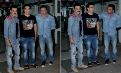 Salman Khan's brother and film producers Sohail Khan and Arbaaz Khan were spotted at Sanjay Kapoor's house last night
