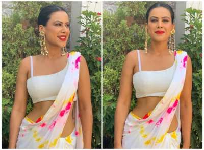 Ishq Mein Marjawan actress looks uber hot in the playful white floral saree.