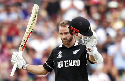 New Zealand held off a late batting onslaught from Carlos Brathwaite to just survive and beat West Indies by five runs in Match 29 of the World Cup in Manchester, which sees the Kiwis move atop the standings.