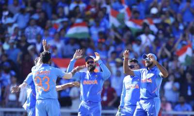 Mohammed Shami returned career-best figures of 4/16 as India underlined their bowling might by chalking a huge 125-run victory over the West Indies in their World Cup group stage encounter to knock them out.