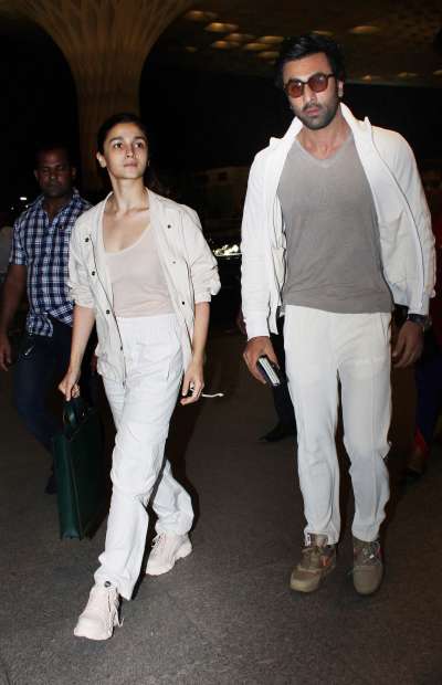 Lovebirds Alia Bhatt and Ranbir Kapoor were sotted twinning in white in the city