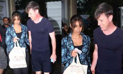 Ileana D'Cruz was spotted with her husband Andrew Kneebone today.