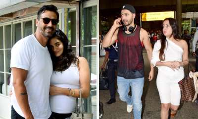 Bollywood couples hit headlines whenever they are spotted together. Our shutterbugs captured Arjun Rampal with his girlfriend and Varun Dhawan along with his ladylove.