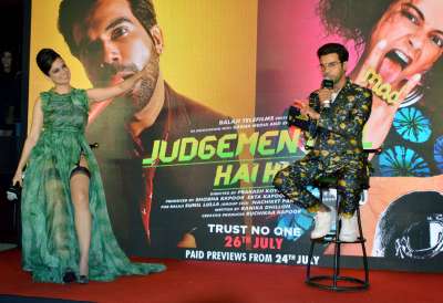 Kangana Ranaut and Rajkummar Rao launched the first song from their upcoming film Judgementall Hai Kya in style