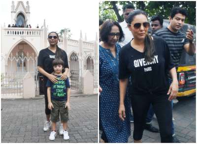 Shah Rukh Khan's wife Gauri Khan and son AbRam Khan were clicked together today.&amp;nbsp;