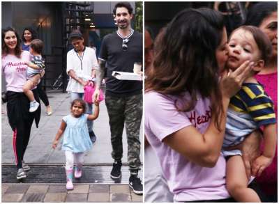 Sunny Leone and husband Daniel Weber were spotted spending quality time with their kids in Mumbai on Monday.