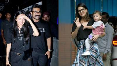 From Ram Charan and Kiara Advani&amp;rsquo;s dinner outing to Sunny Leone getting clicked with kids, here are all the latest Bollywood photos