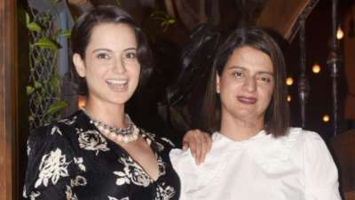 Actress Kangana Ranaut along with her sister Rangoli attended the success party of her last film Judgementall Hai Kya.