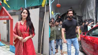 After Vicky Kaushal, Nora Fatehi, John Abraham and other celebrities also paid their visit to Lor Ganesha at T-series office