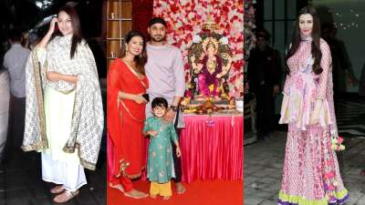 Bollywood celebrities are busy celebrating Ganesh Chaturthi. Here's a glimpse of the celebration inside B-town.