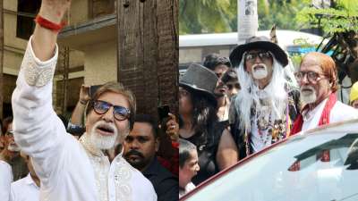 Amitabh Bachchan did a customary meet and greet sesssion with his fans on his birthday. Here are the pictures.