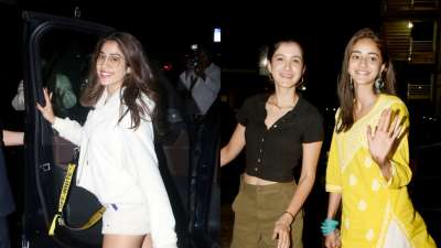 From Janhvi Kapoor's all-white look to Ananya Pandey and Shanaya Kapoor's movie date, check out all the latest celebrities' photos here.