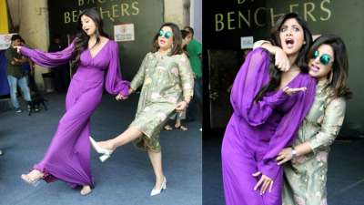 Shilpa Shetty and Farah Khan were snapped together as the actress arrived for the director-cum-choreographer's chat show Backbenchers.