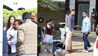 A bevy of Bollywood celebrities including Amitabh Bachchan, Abhishek, Rishi Kapoor and others attended Ritu Nanda's funeral in Delhi.