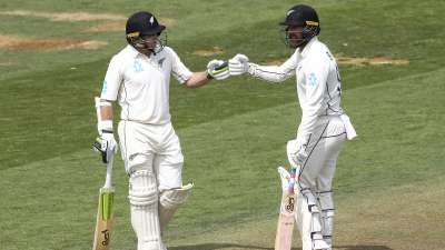 New Zealand were 63 for none at stumps in response to India's first innings total of 242 on the opening day of the second cricket Test at the Hagley Oval on Saturday.