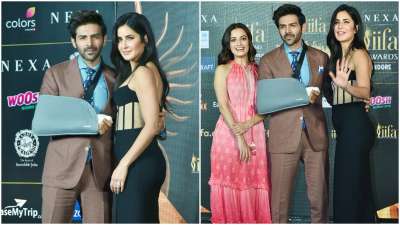 Bollywood celebrities Kartik Aaryan, Katrina Kaif, and Dia Mirza attended the press conference of IIFA 2020, which was held in Mumbai on Wednesday.