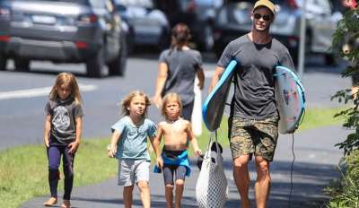 Chris Hemsworth & Elsa Pataky Bring Twins Sasha & Tristan to 'Thor