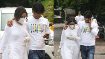 Ankita Lokhande reaches late actor Sushant Singh Rajput's residence in Mumbai (IN PICS)