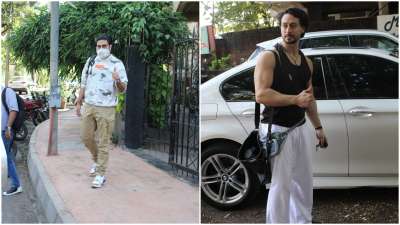 Amid unlock 1.0 Bollywood celebrities are spotted taking a walk or heading out to buy groceries, Now, some of the stars have started to resume their work slowly with all the mandatory precautions. On Wednesday, Tiger Shroff and Abhishek Bachchan were spotted post their dubbing sessions in Mumbai city,