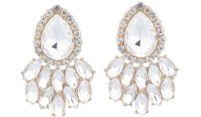 Delicate and eye-catching baubles:&amp;nbsp;This glassy white marquise style design from the bottom of an oversized white teardrop gem, you can wear it to a cocktail party or bridal shower to add spunk to your outfit.