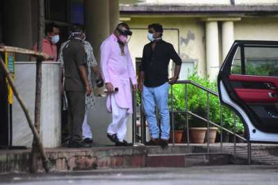 Bollywood actor Sanjay Dutt was photographed outside Mumbai's Kokilaben Hospital on Sunday, few days after he announced he is taking a break from work because of medical treatment.