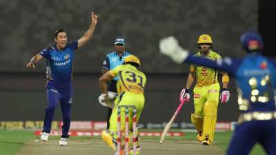 Trent Boult (4/18) and Jasprit Bumrah (2/25) mauled the CSK top-order as the side were reduced to 43/7 after being invited to bat by Kieron Pollard.