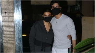 Actor and former beauty queen Sushmita Sen was spotted with her boyfriend Rohman Shawl in Mumbai city on Monday.