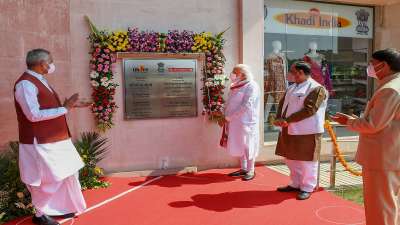 Prime Minister Narendra Modi inaugurates Ekta Mall at Kevadia in Gujarat.