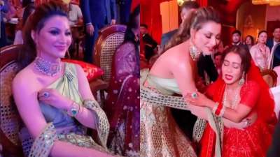 Urvashi Rautela made ethnic statement in leather at Neha Kakkar's wedding. Seen her ravishing photos?