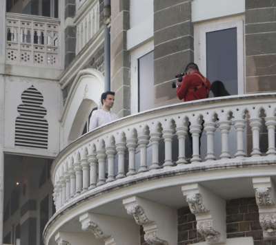 Kajal Aggarwal's fiance Gautam Kitchlu was snapped at the wedding venue as he gets his photoshoot done ahead of the wedding.&amp;nbsp;