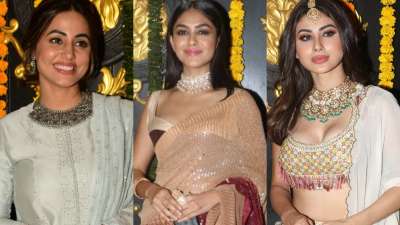 TV and Bollywood celebrities like Mouni Roy, Hina Khan, Karishma Tanna, Manish Malhotra and others gathered at Ekta Kapoor's residence to celebrate Diwali 2020