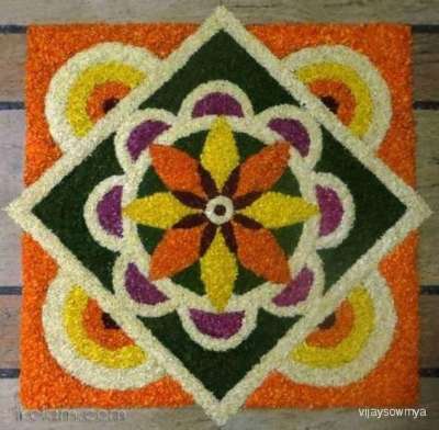 Indian Floral Rangoli Design & Pattern