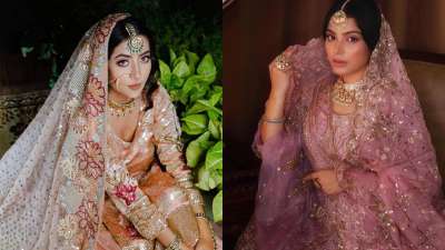 While red is the show-stealer always, bridal lehengas in pink, magenta, beige, lilac have also found their way to many women's D-Day. Check out these bridal lehengas to add oomph to your look.