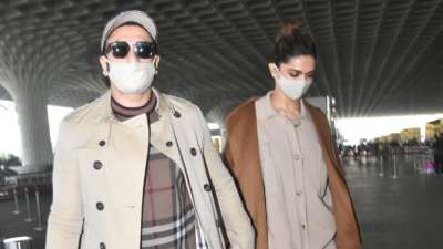 Pics: Deepika Padukone, Ranveer Singh twin in brown as they leave for New Year celebrations