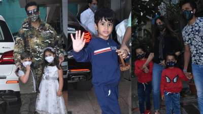 Karan Johar with kids, Riteish Deshmukh, Sussanne &amp;amp; others arrive at Ekta Kapoor's son birthday bash