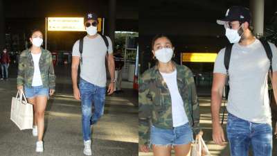 Ranbir Kapoor, Alia Bhatt keep it casual as they return from Maldives | IN PICS