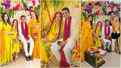 Sana Sayyad is a happy bride-to-be during her Haldi ceremony. See inside pictures