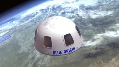 This undated image provided by Blue Origin shows an illustration of the capsule that will be used to take tourists into space.&amp;nbsp;