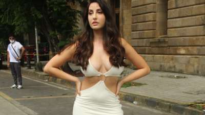 Nora Fatehi sets the temperatures soaring in a white cutout dress