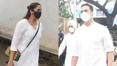 Akshay Kumar, Huma Qureshi and others attend Aanand L Rai's mother last rites